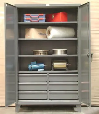 Stronghold Heavy Duty Storage Cabinets With Drawers In Lower Half