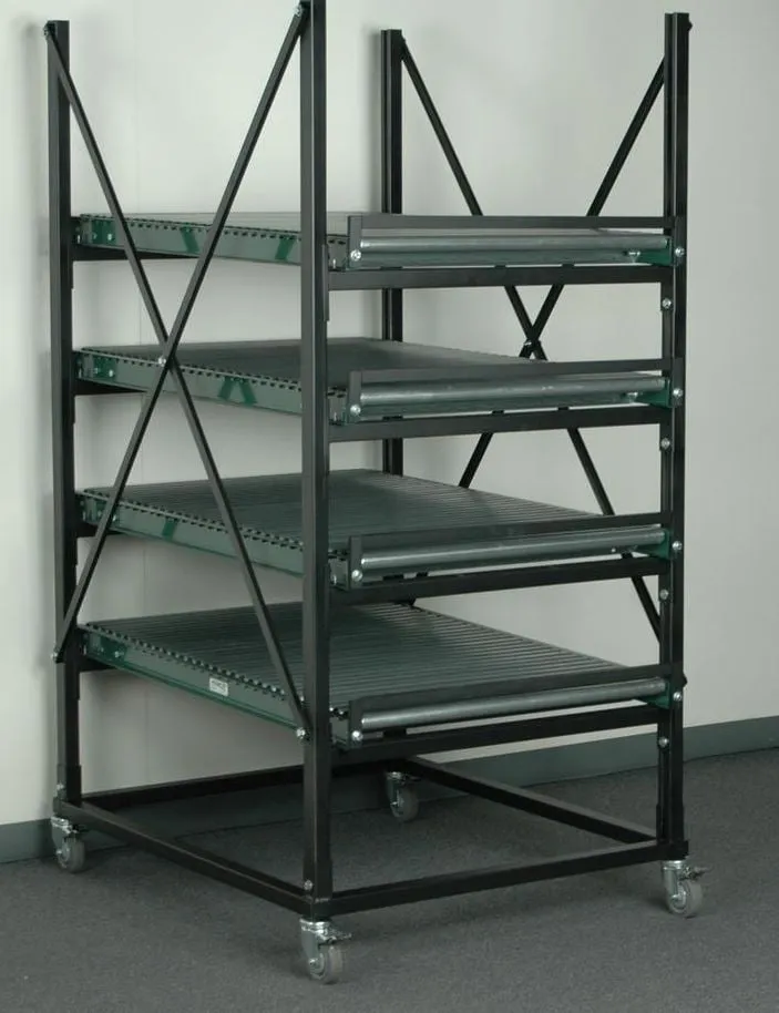 Medium Duty Flow Rack Cart With Conveyors