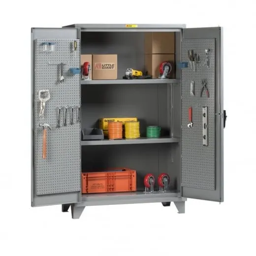 Storage Cabinet with Pegboard Doors