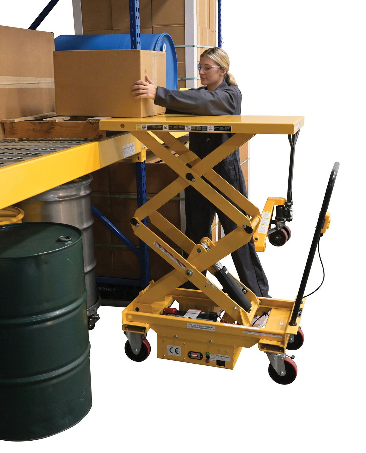 1000 Pound Capacity DC Mobile Double Scissor Cart