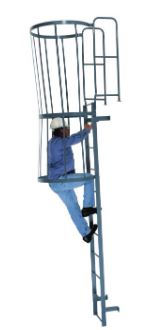 Access Ladders with Cages at A Plus Warehouse