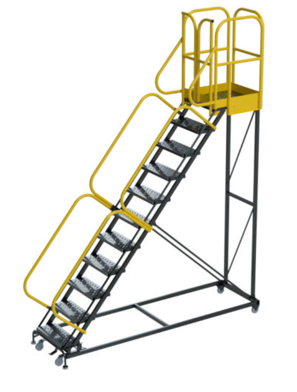 rolling ladder with heavy duty saloon style doors