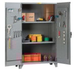 Storage Cabinet with Pegboard Doors